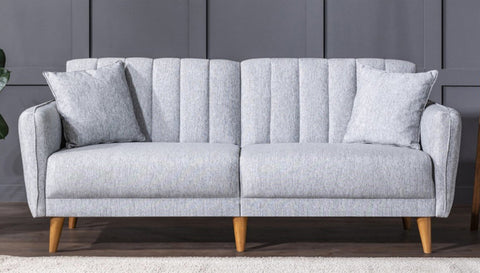 Aqua - Grey 3-Seater Sofa Bed | Large Pull-Out Couch for Guests