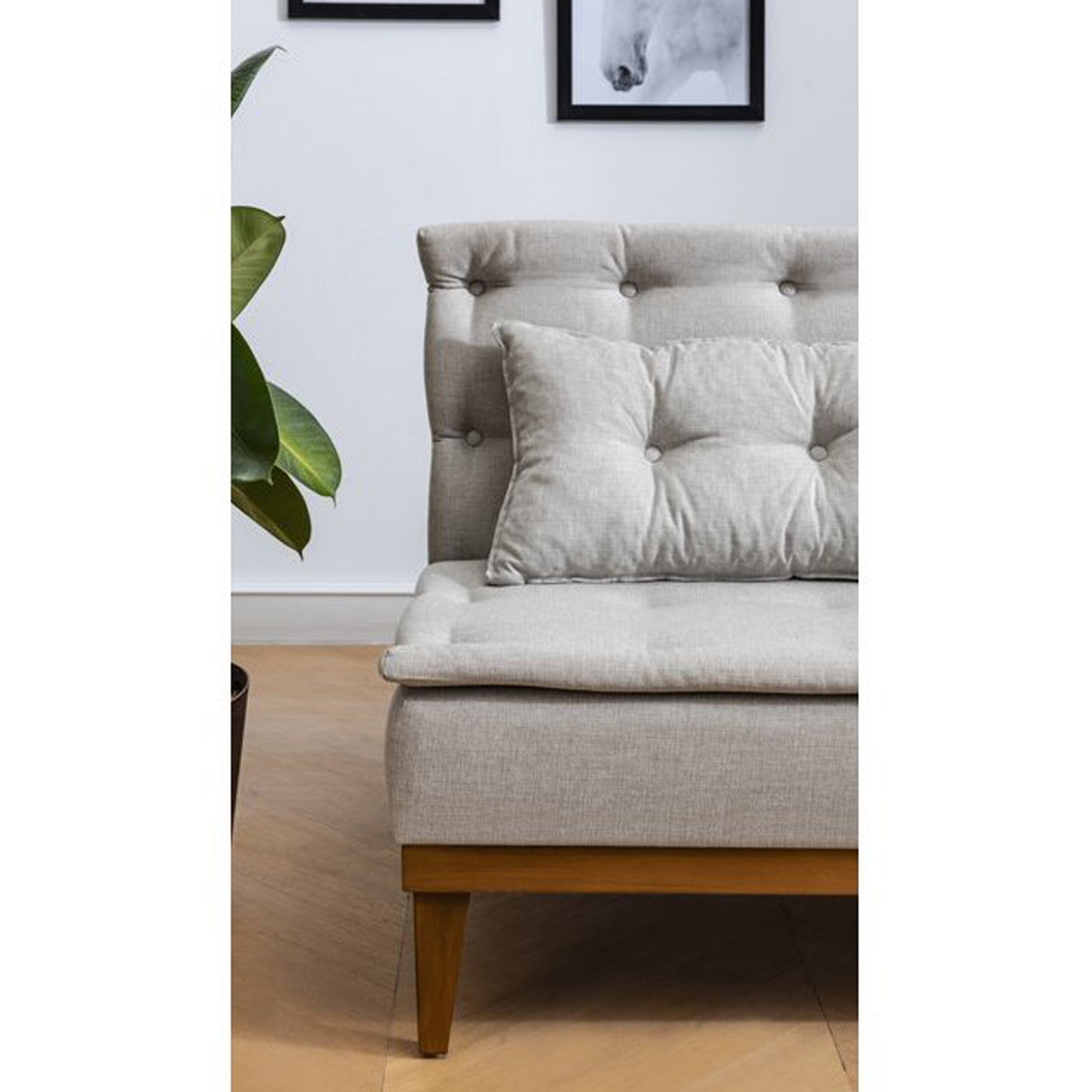Fuoco - Cream 3-Seater Sofa Bed - | Large Pull-Out Couch for Guests