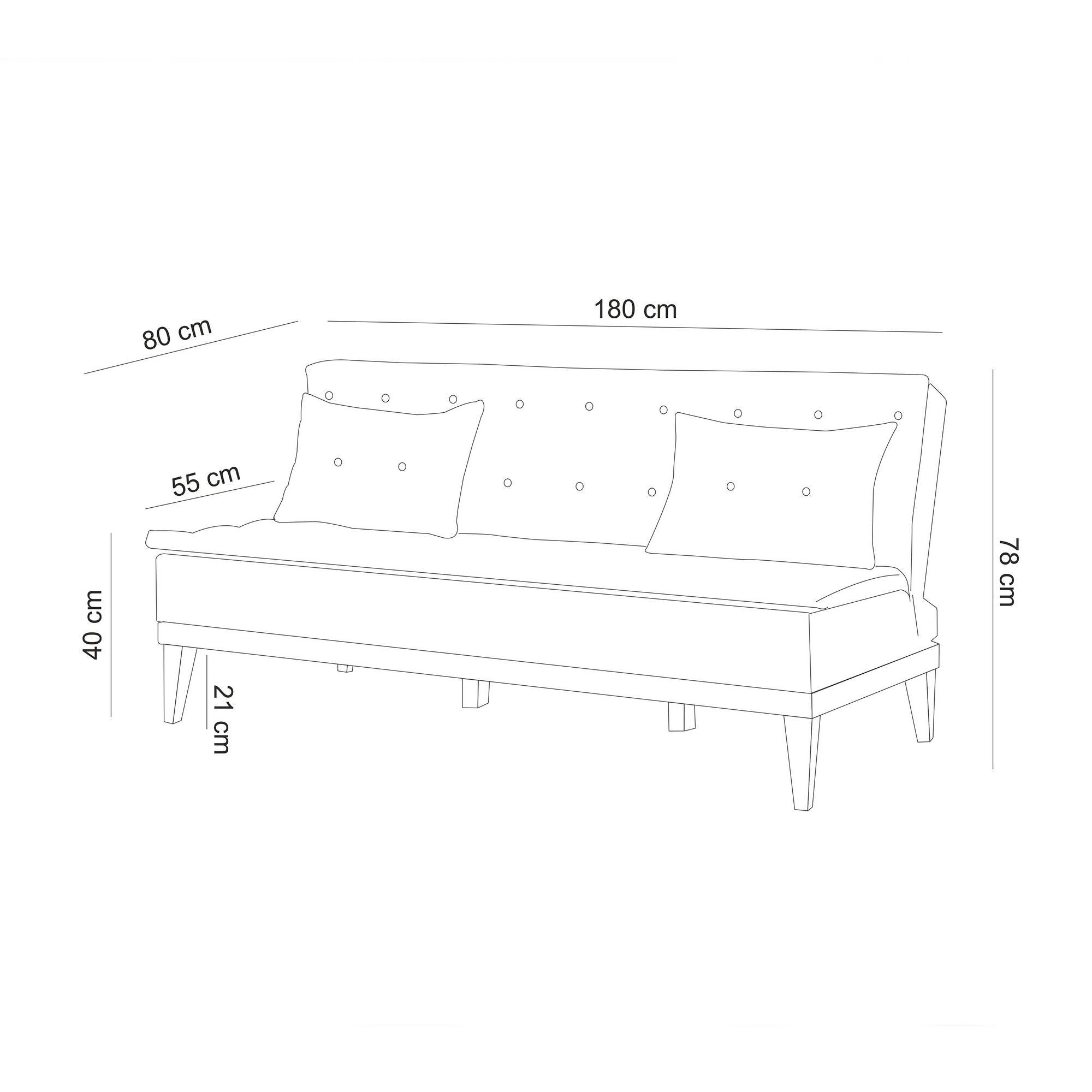 Fuoco - Dark Blue 3-Seater Sofa Bed | Large Pull-Out Couch for Guests