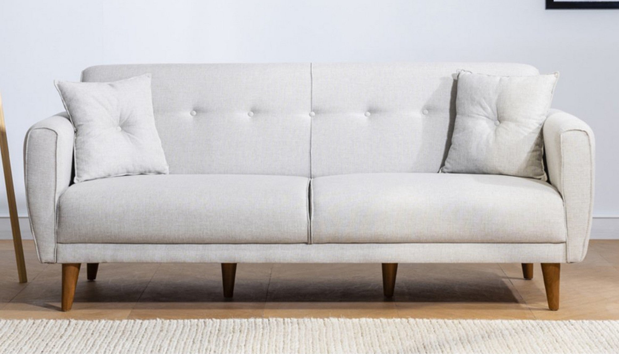 Aria - Cream 3-Seater Sofa Bed | Large Pull-Out Couch for Guests
