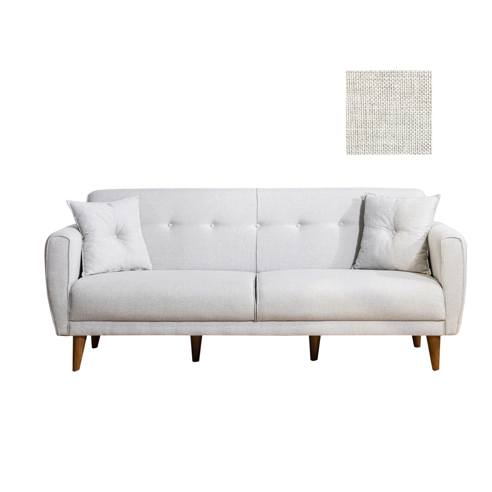 Aria - Cream 3-Seater Sofa Bed | Large Pull-Out Couch for Guests
