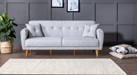 Aria - Grey 3-Seater Sofa Bed | Large Pull-Out Couch for Guests