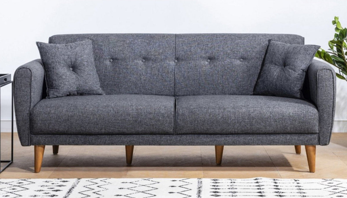 Aria Dark Grey 3Seater Sofa Bed Large PullOut Couch for Guests