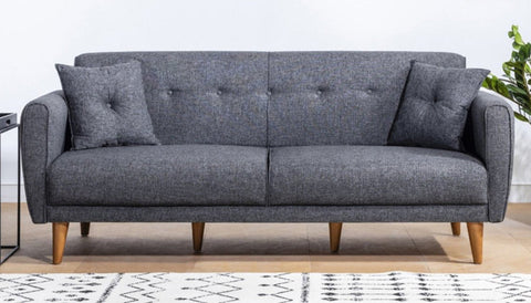 Aria - Dark Grey 3-Seater Sofa Bed | Large Pull-Out Couch for Guests