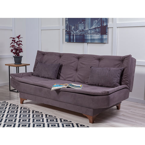 Kelebek - Anthracite 3-Seater Sofa Bed | Large Pull-Out Couch for Guests