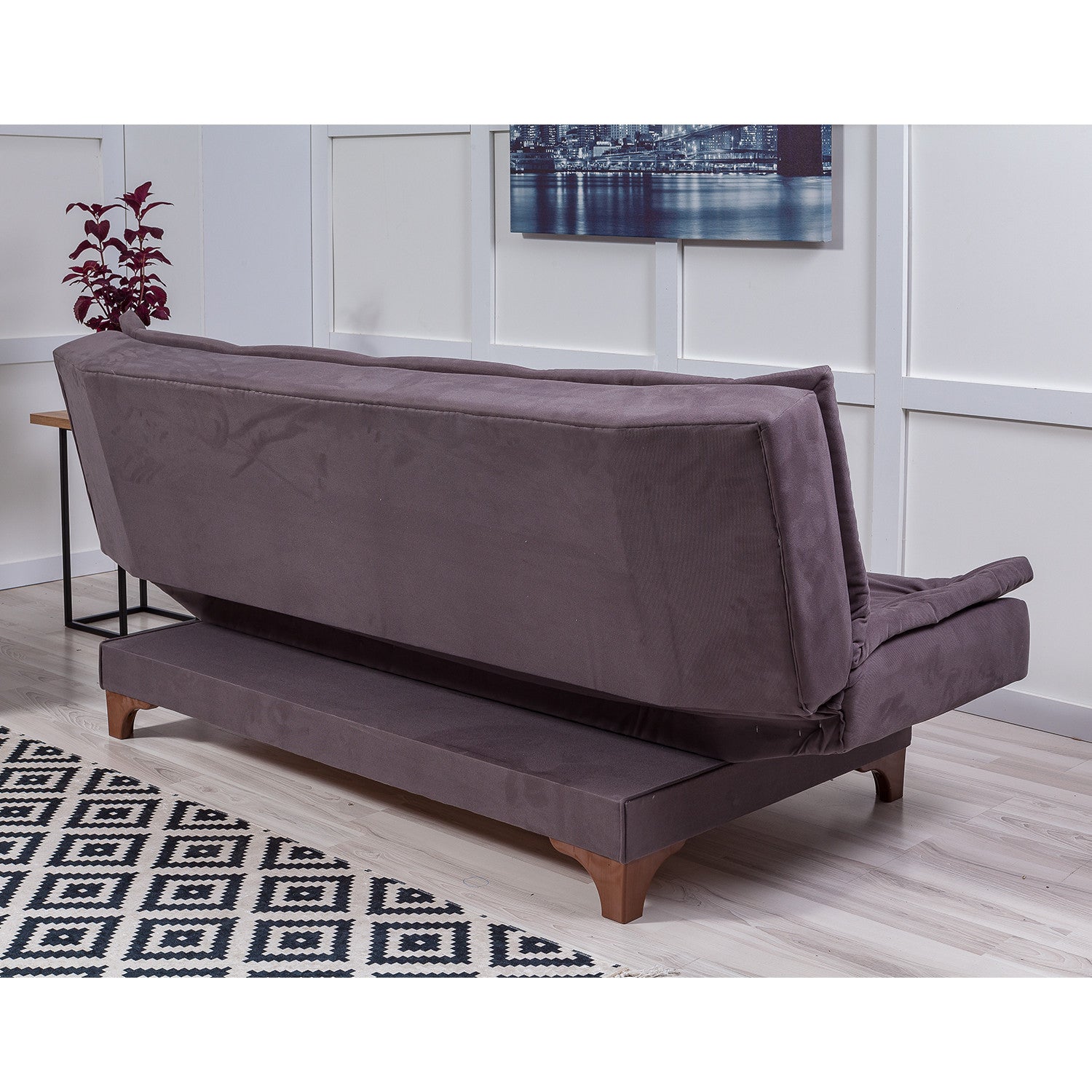 Kelebek - Anthracite 3-Seater Sofa Bed | Large Pull-Out Couch for Guests