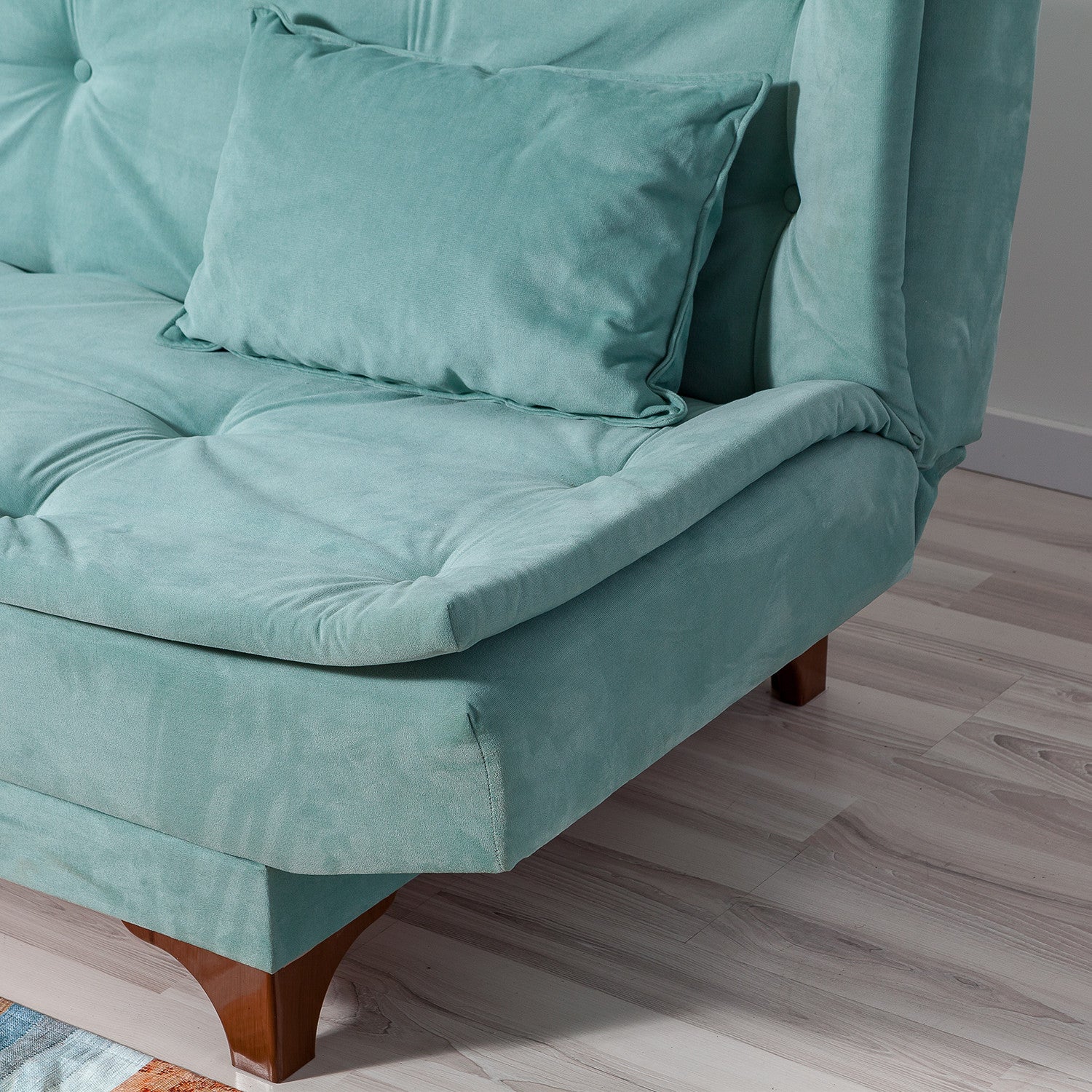 Kelebek - Sea Green 3-Seater Sofa Bed | Large Pull-Out Couch for Guests
