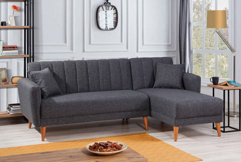 Aqua – Dark Grey L Shaped Corner Sofa Bed | Modular Sectional