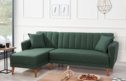 Aqua – Dark Green L Shaped Corner Sofa Bed | Modular Sectional