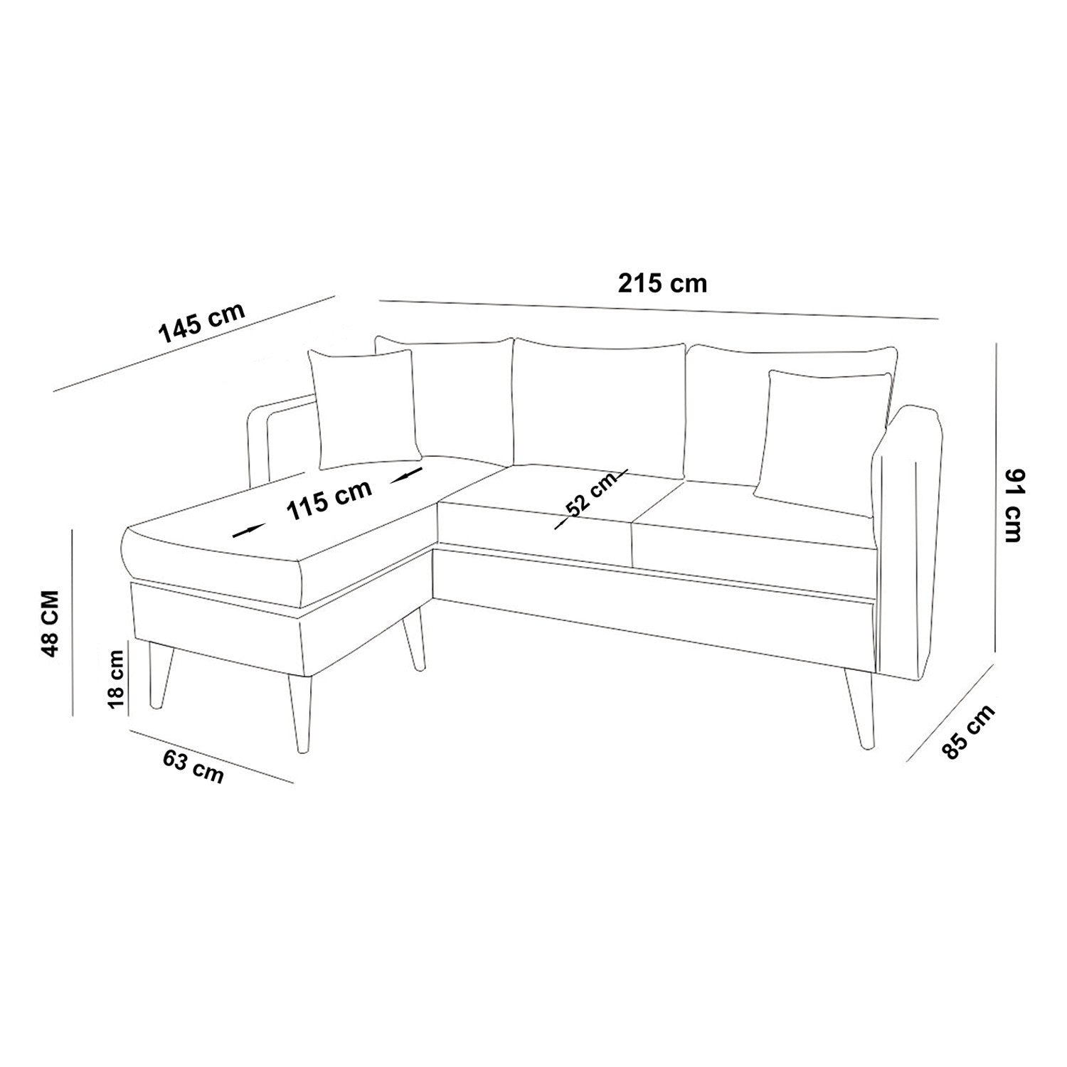 Sofia – Dark Blue L Shape Corner Sofa | Designer Sectional for Living Room
