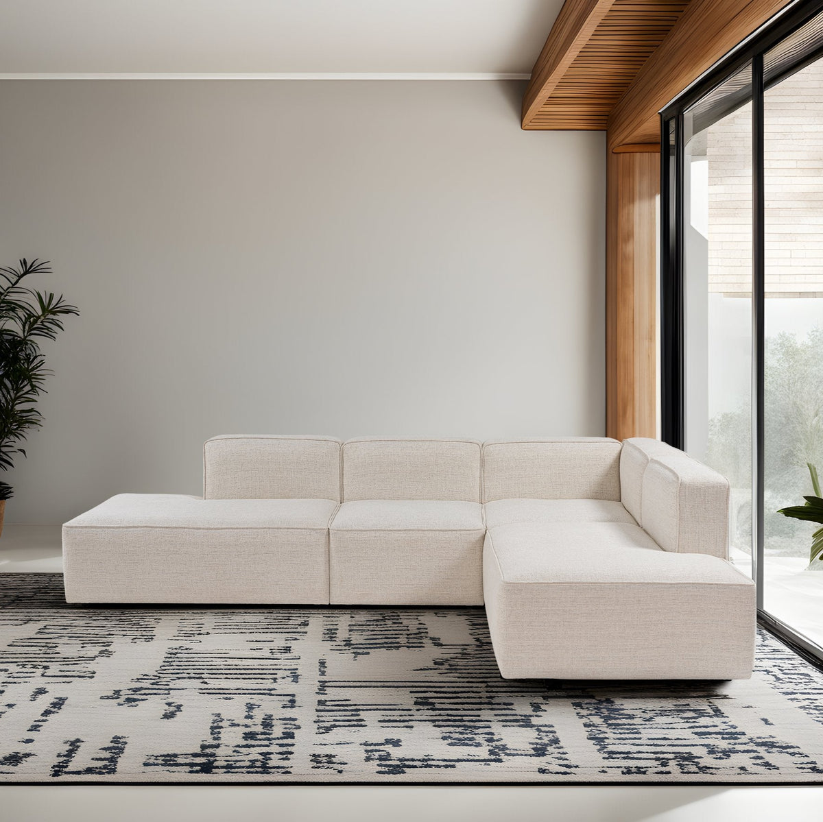 More White L Shape Corner Sofa Designer Sectional for Living Room