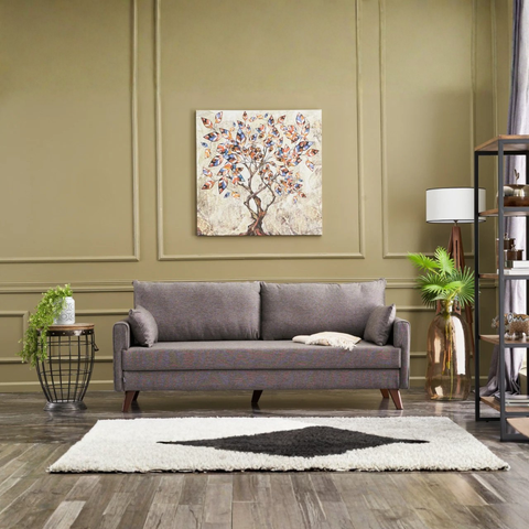 Bella Brown 3-Seater Sofa Bed - | Large Pull-Out Couch for Guests