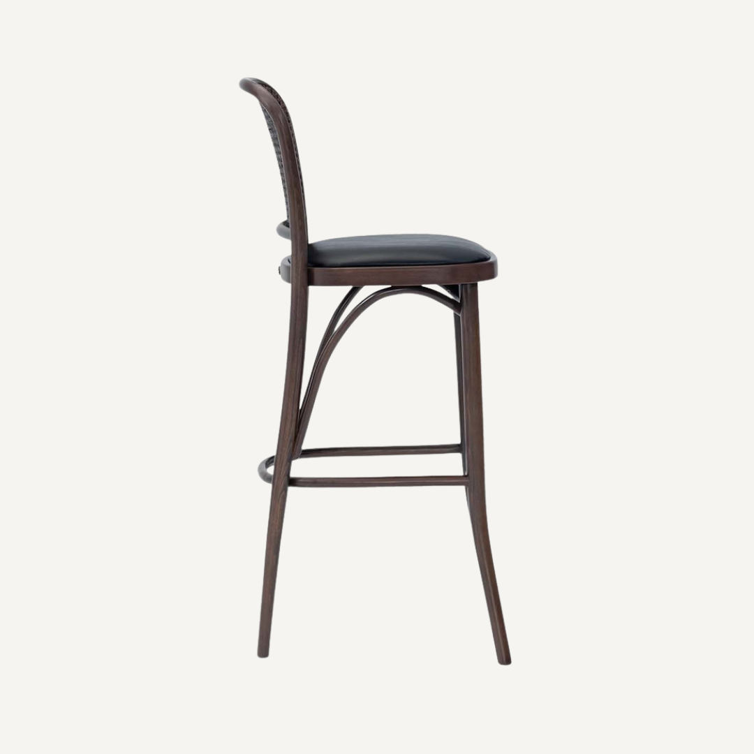 Tabouret de bar avec dossier en cannage SANS accoudoirs Amber
