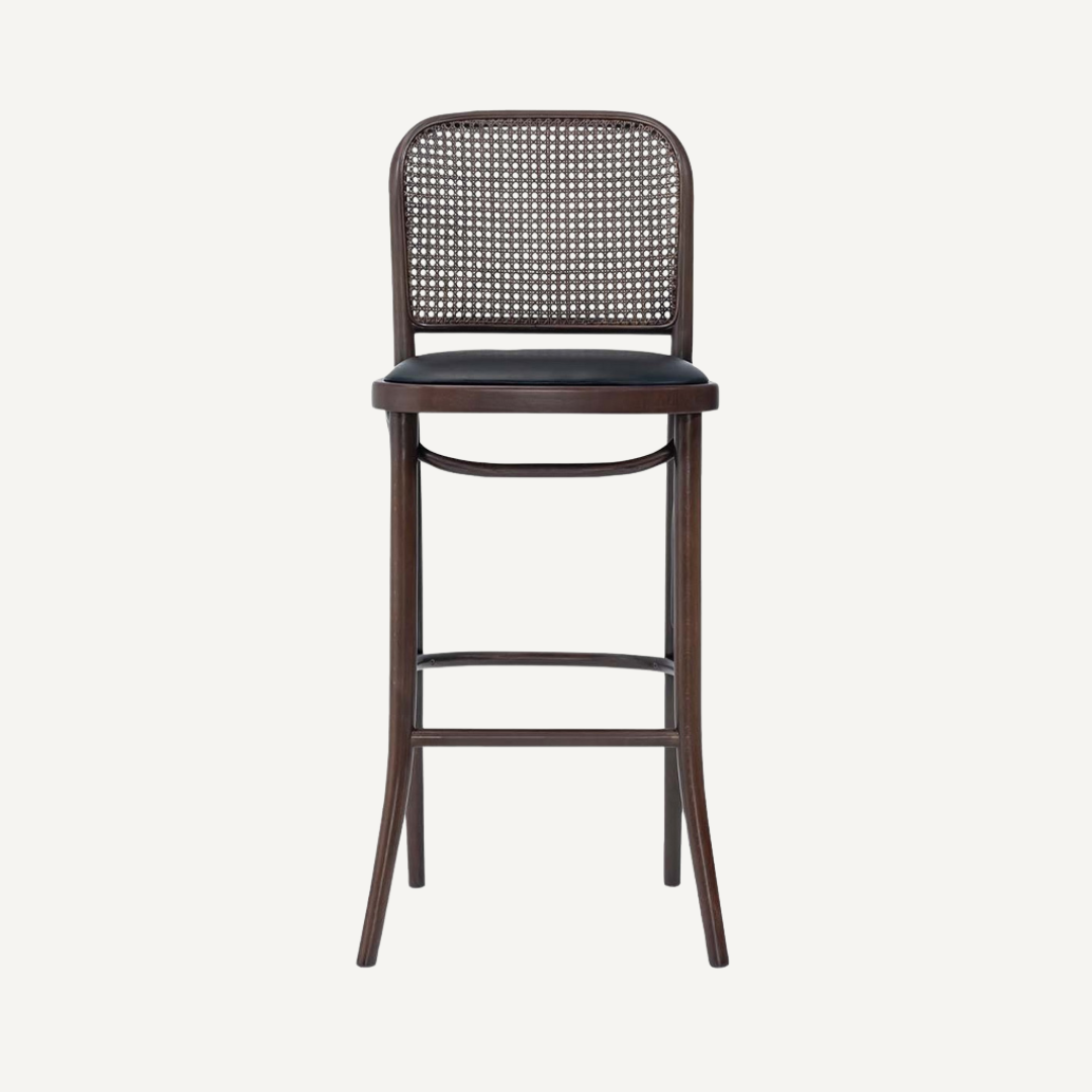 Tabouret de bar avec dossier en cannage SANS accoudoirs Amber