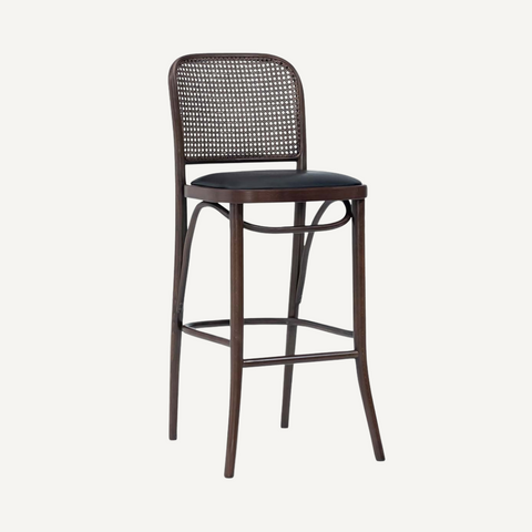 Tabouret de bar avec dossier en cannage SANS accoudoirs Amber