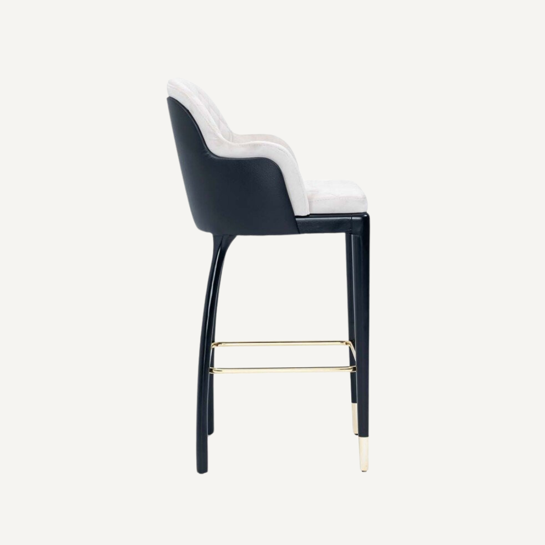 Tabouret avec dossier est assise capitonnée Angel