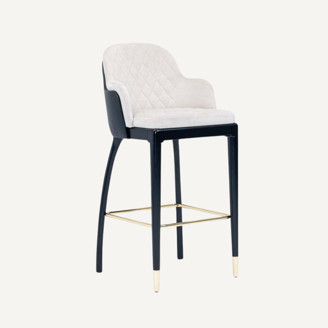 Tabouret avec dossier est assise capitonnée Angel
