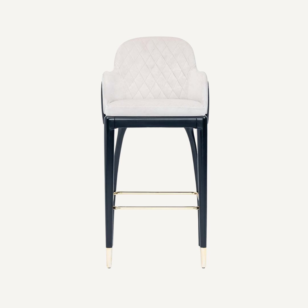 Tabouret avec dossier est assise capitonnée Angel