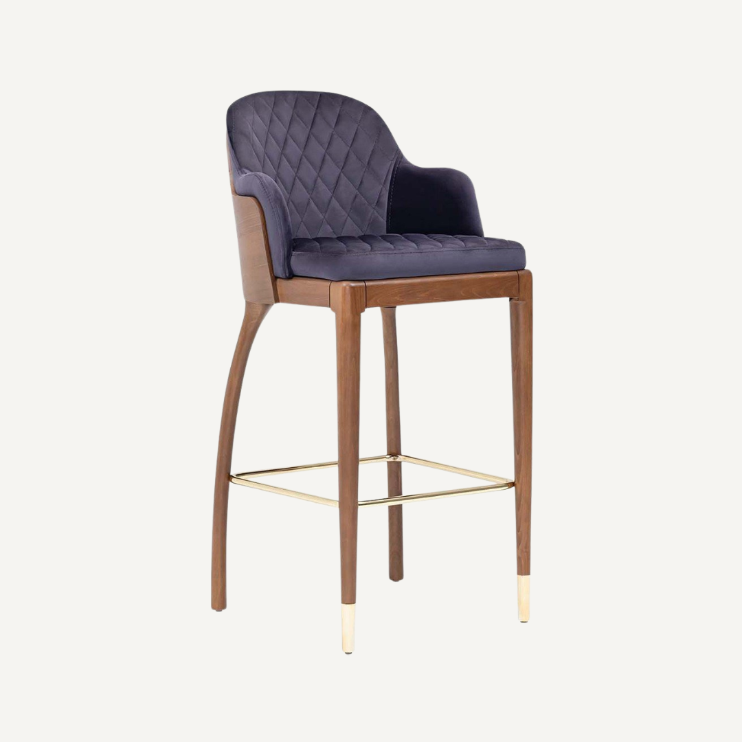 Tabouret avec dossier est assise capitonnée Angel