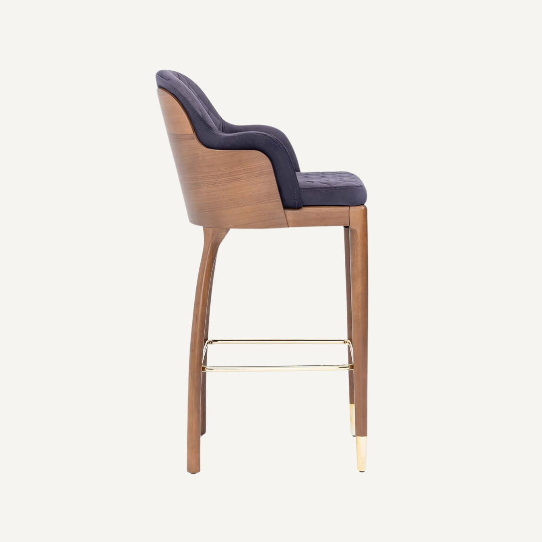 Tabouret avec dossier est assise capitonnée Angel