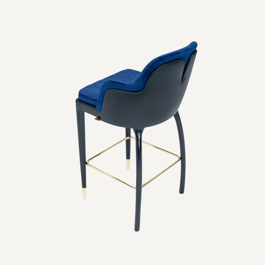 Tabouret avec dossier est assise capitonnée Angel