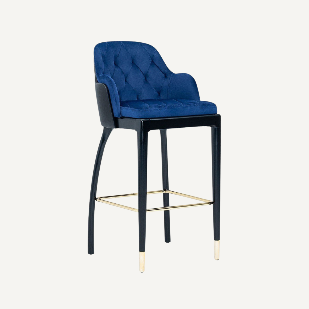 Tabouret avec dossier est assise capitonnée Angel