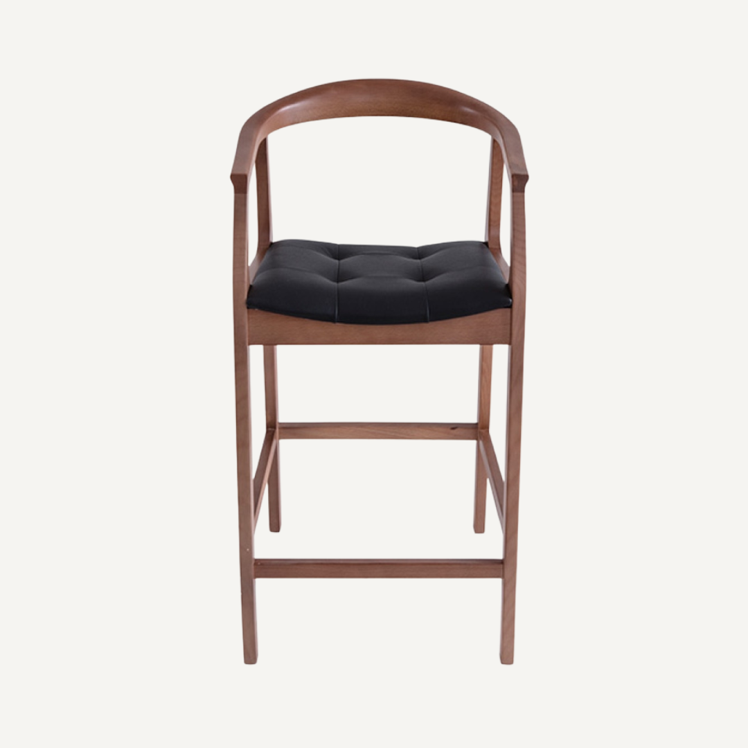 Tabouret en bois avec assise en cuir Aromatics