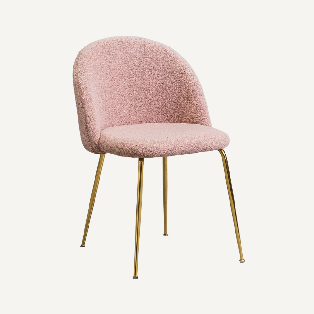 Fabric and curly wool Mona chair