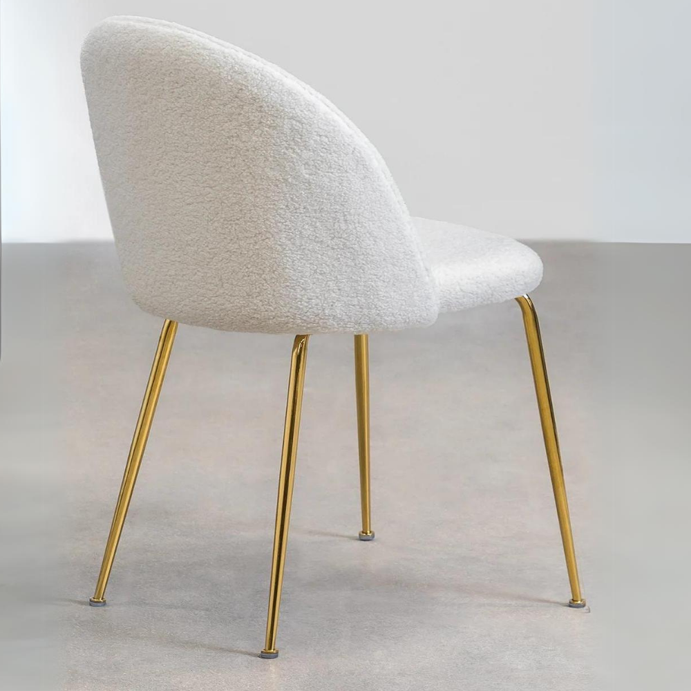 Fabric and curly wool Mona chair