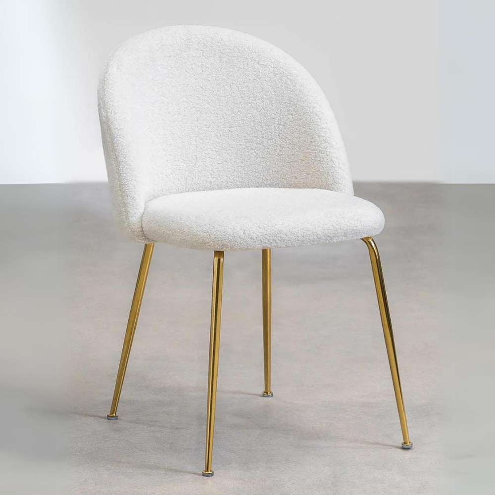 Fabric and curly wool Mona chair