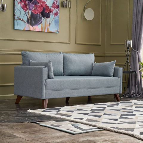 Bella – Blue 2 Seater Sofa | Compact Modern Couch for Two