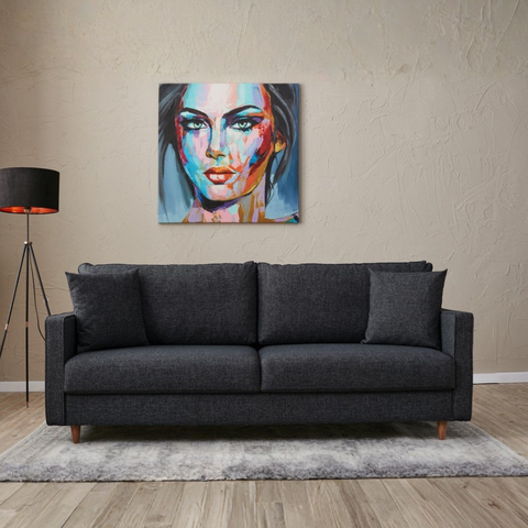 Eva  3 Seater Sofa Anthracite fabric | Comfortable washable sofa