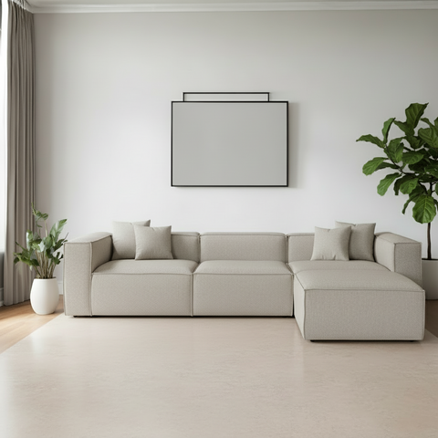 Fora – Grey L Shape Corner Sofa | Designer Sectional for Living Room