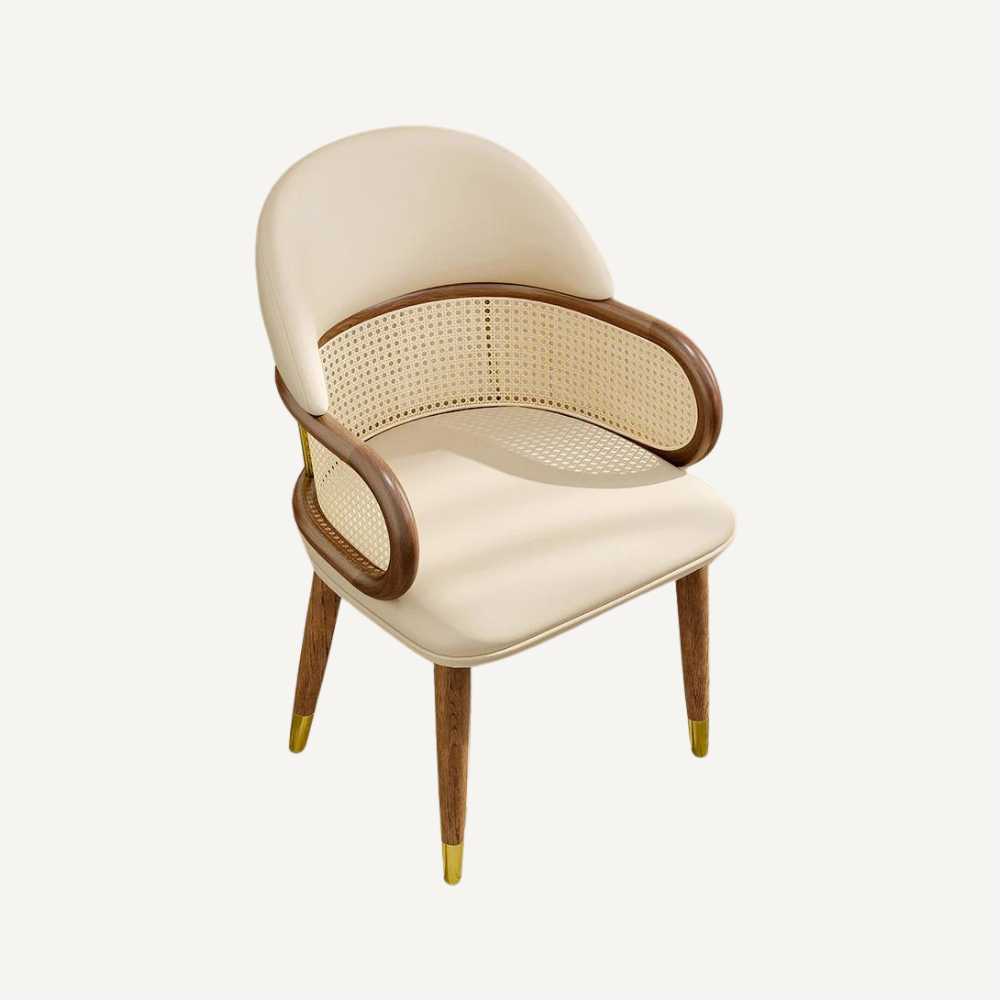Rattan and wood chair NEUILLY