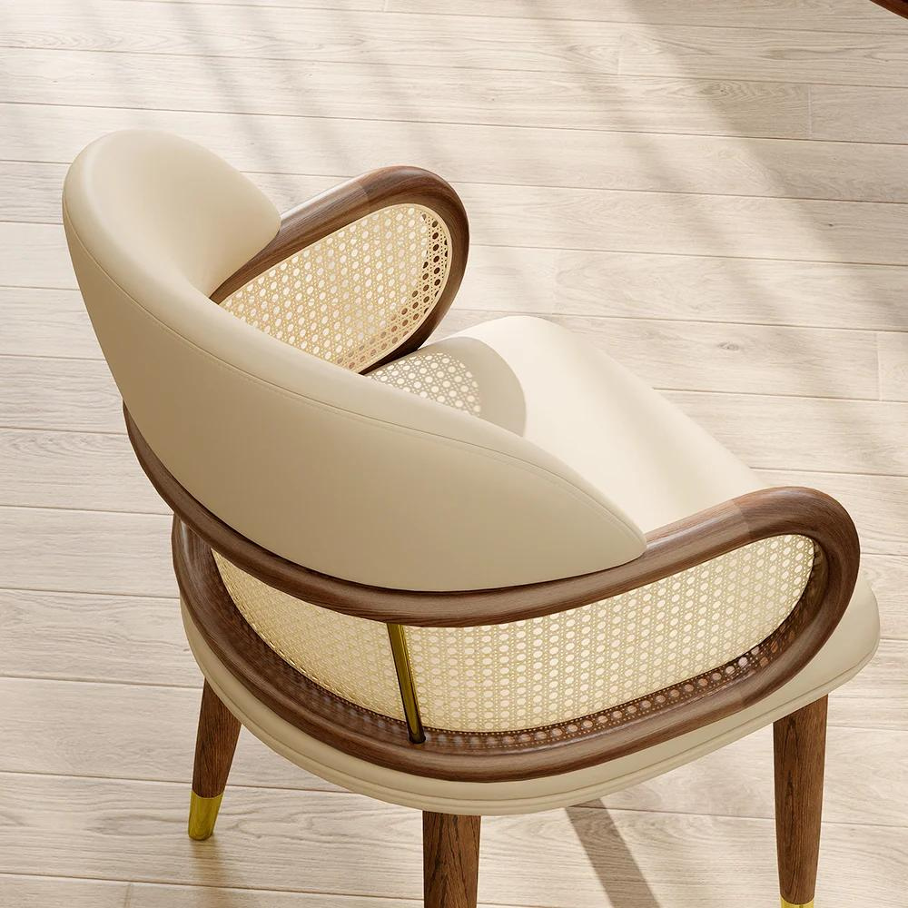 Rattan and wood chair NEUILLY
