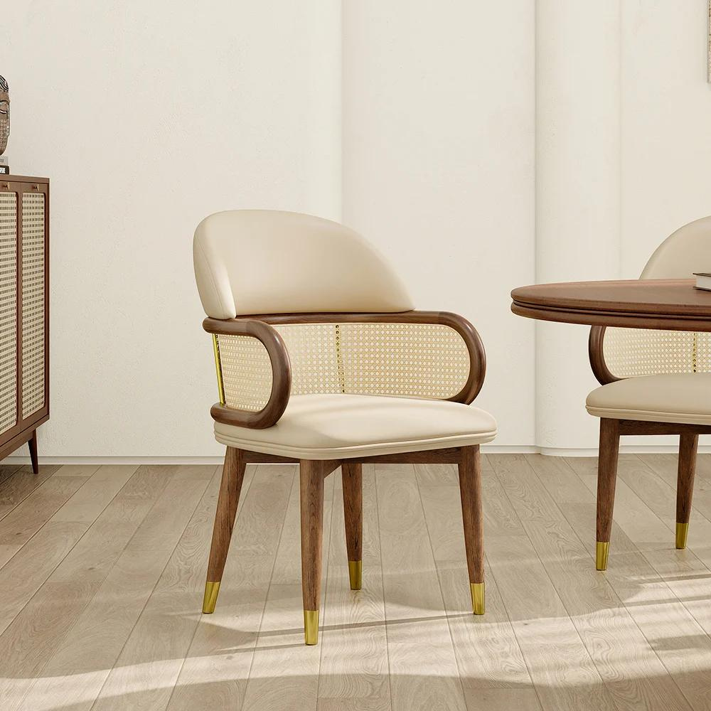 Rattan and wood chair NEUILLY
