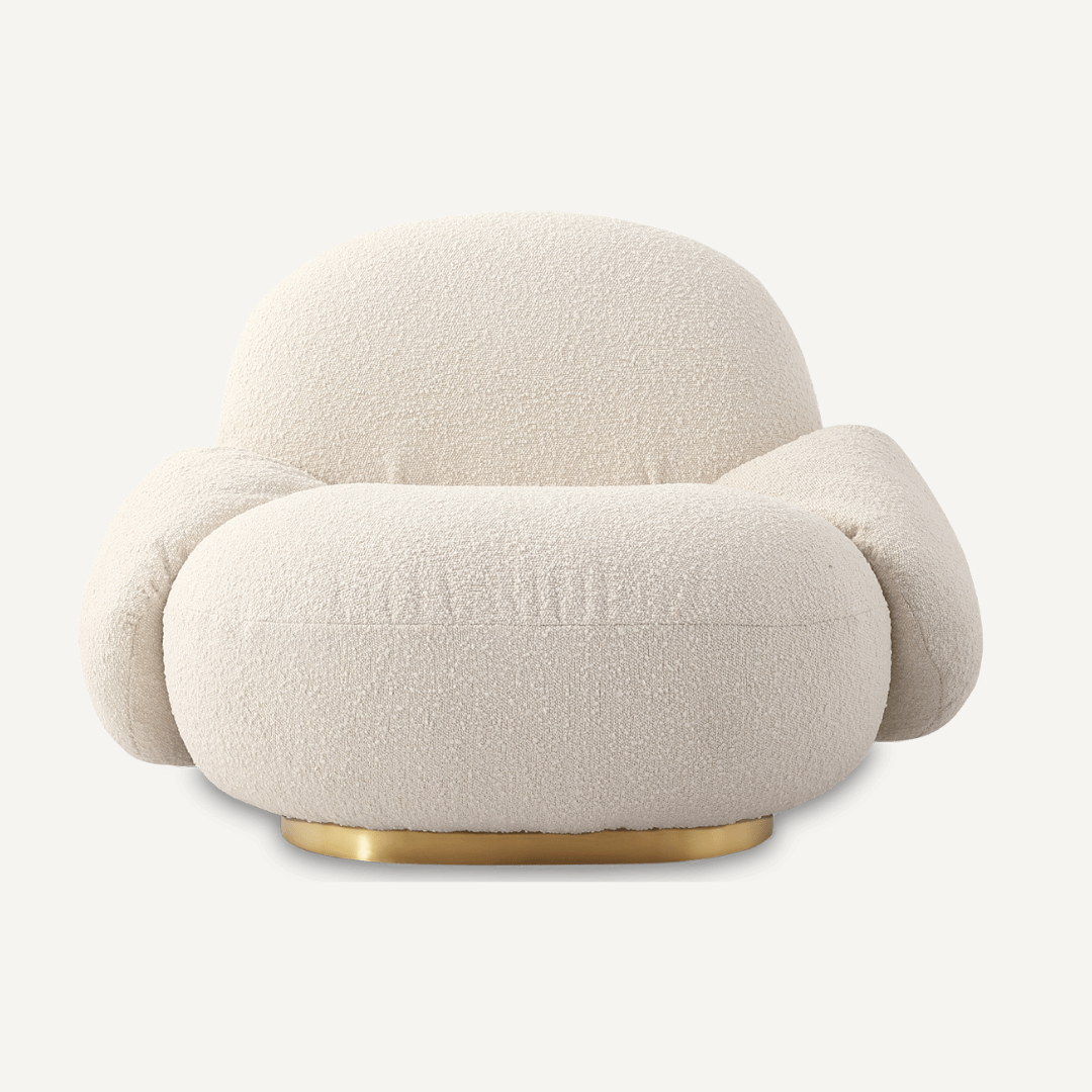 Ibiza Sheepskin curly lounge chair with armrest