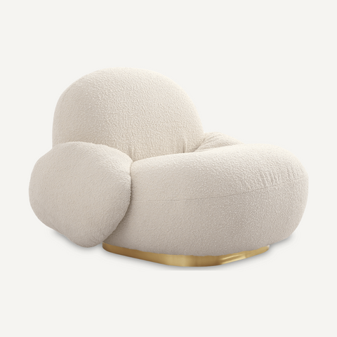 Ibiza Sheepskin curly lounge chair with armrest
