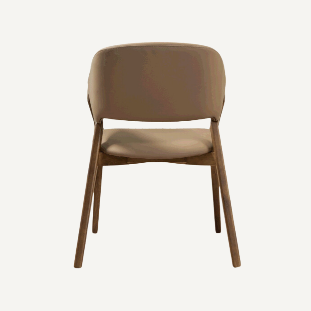 Leather and wood chair PRESIDIA