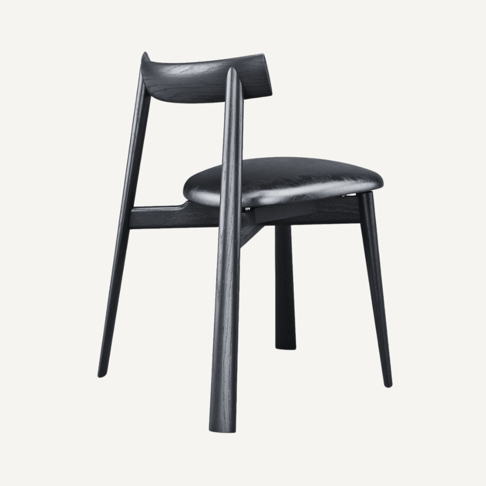 LASSIK leather and wood chair