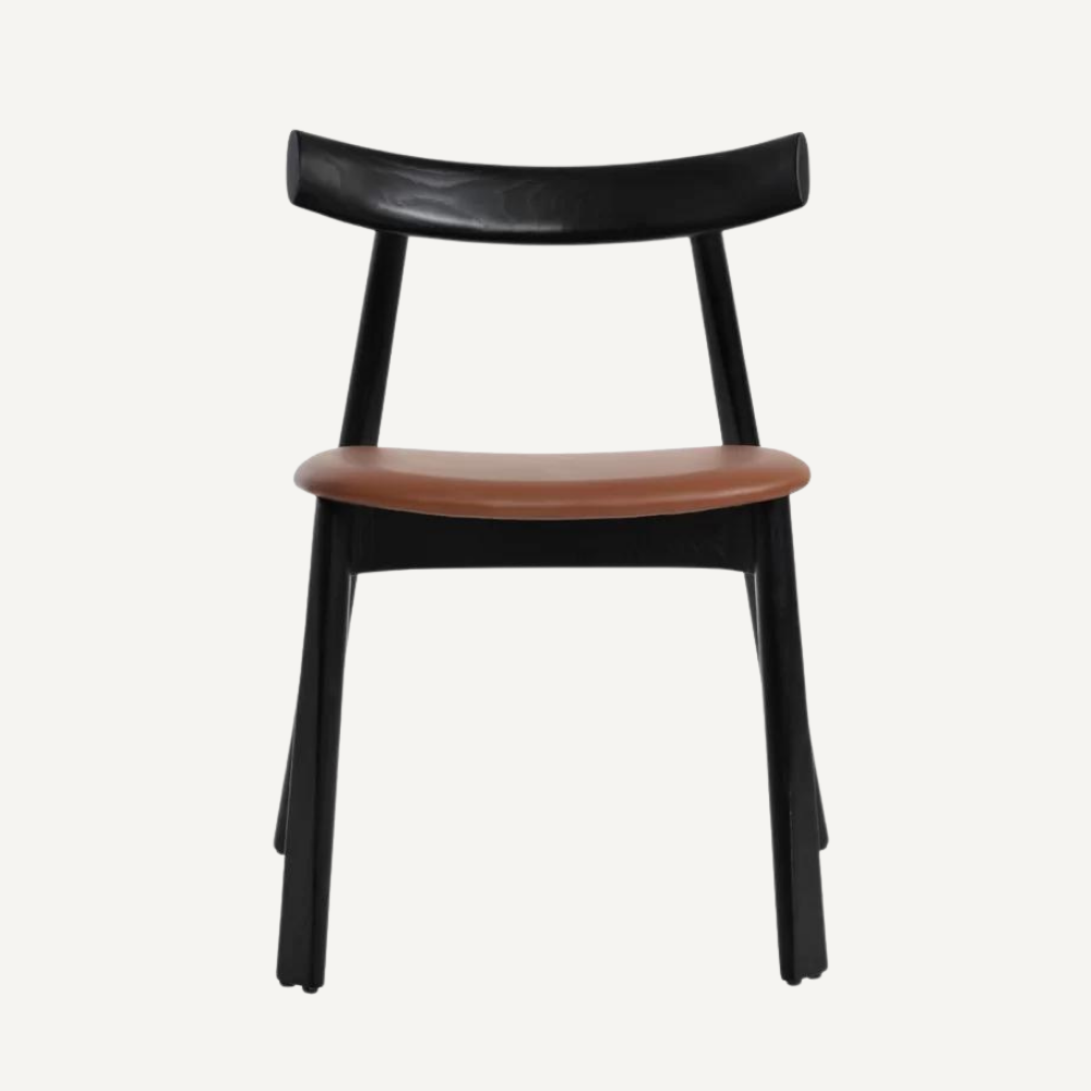 LASSIK leather and wood chair