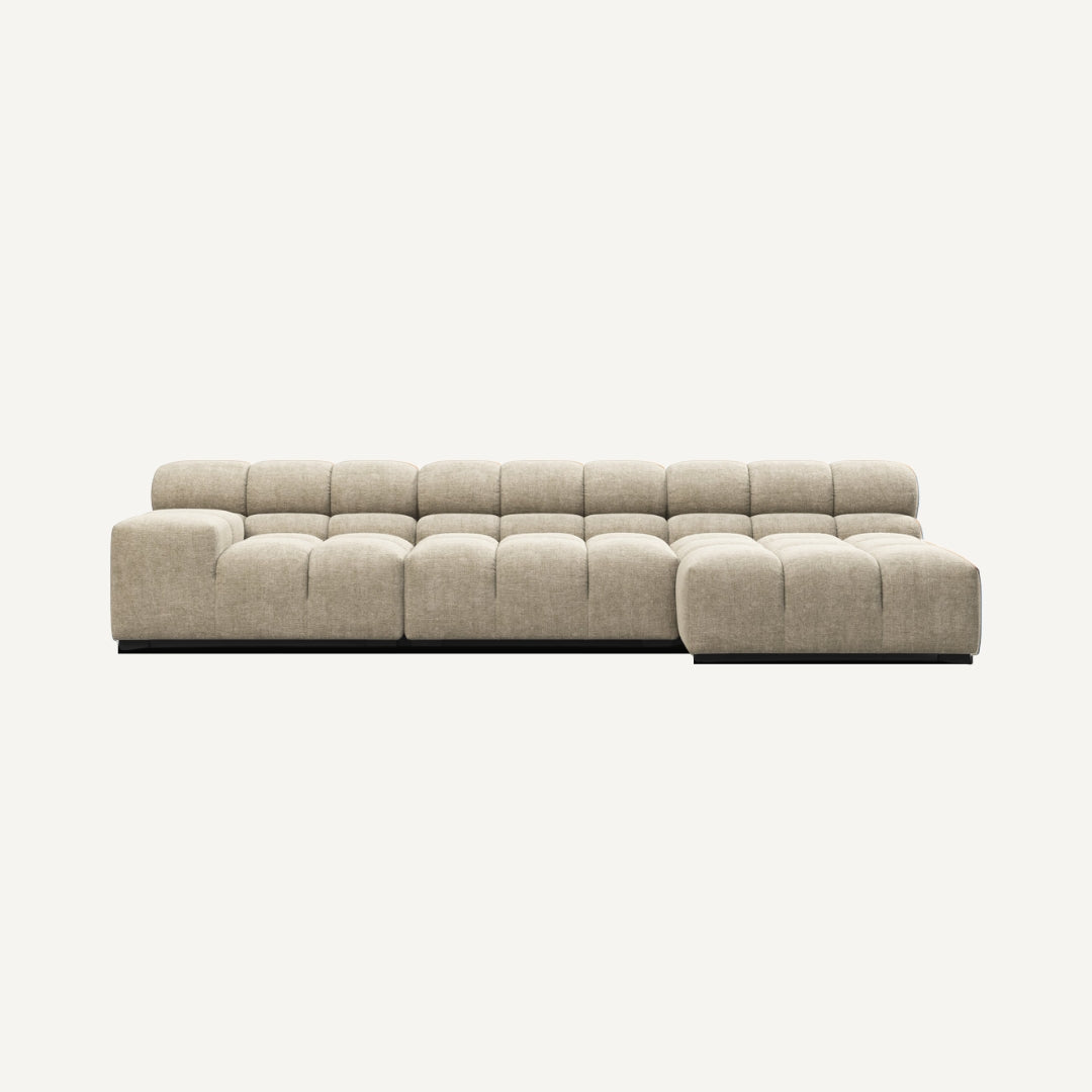Large Corner Modular Sofa with Chaise 368 cm x 150 cm – 4 seats – Tully