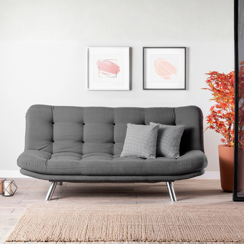 Misa Sofabed - Grey 3-Seater Sofa Bed | Large Pull-Out Couch for Guests
