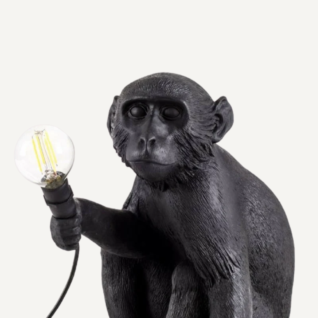 Monkey seated table lamp
