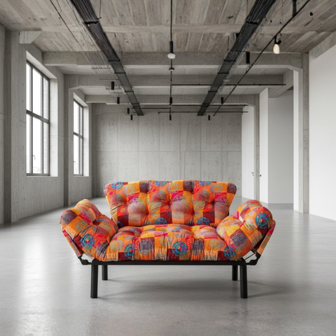 Nitta - Patchwork Multicolor Two-Seater Sofa Bed