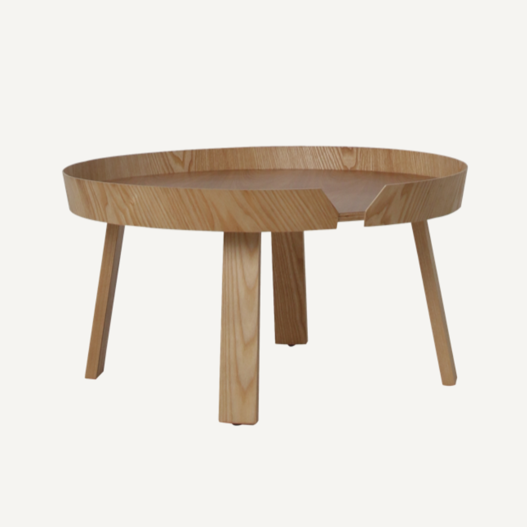 Round Wooden Low Table - Sowa