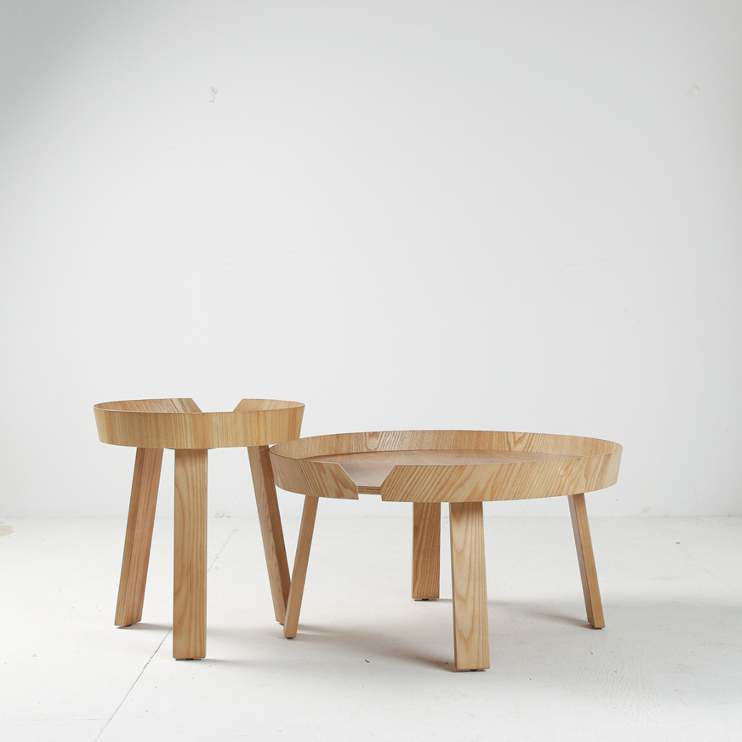 Round Wooden Low Table - Sowa