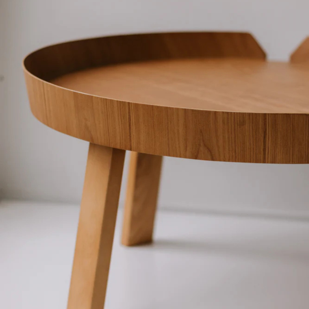 Round Wooden Low Table - Sowa