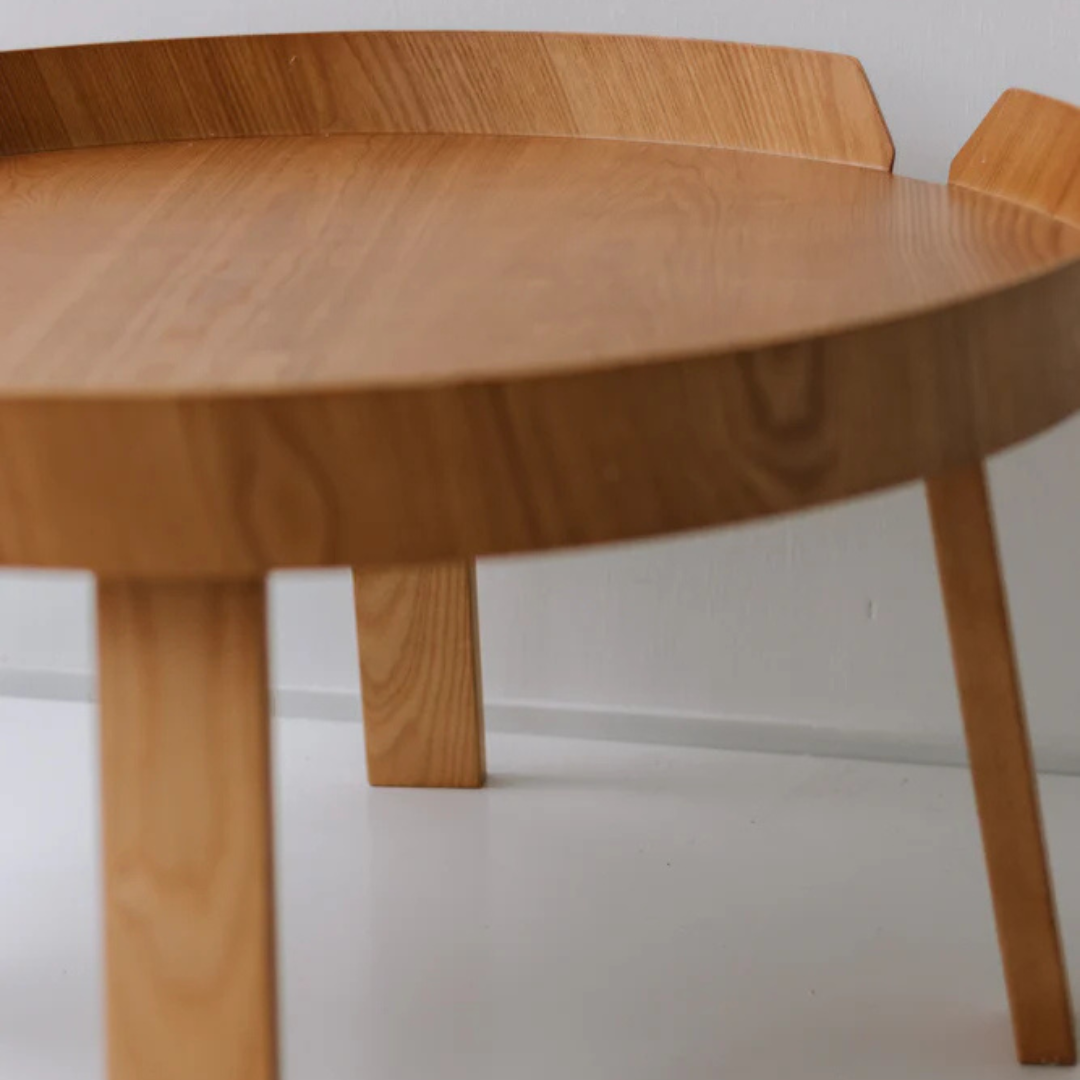 Round Wooden Low Table - Sowa