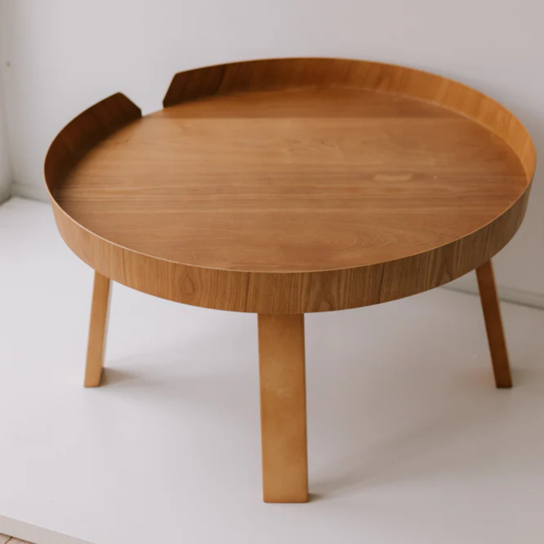 Round Wooden Low Table - Sowa